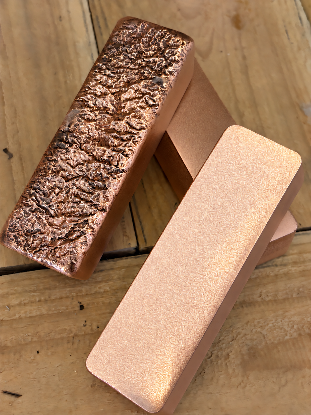 Blank satin finish 1 kilogram .999 fine copper bar for custom engraving