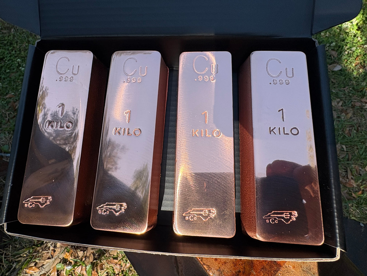 4-Pack Kilo Box - .999 Fine Copper Bars | Hi Polish Face