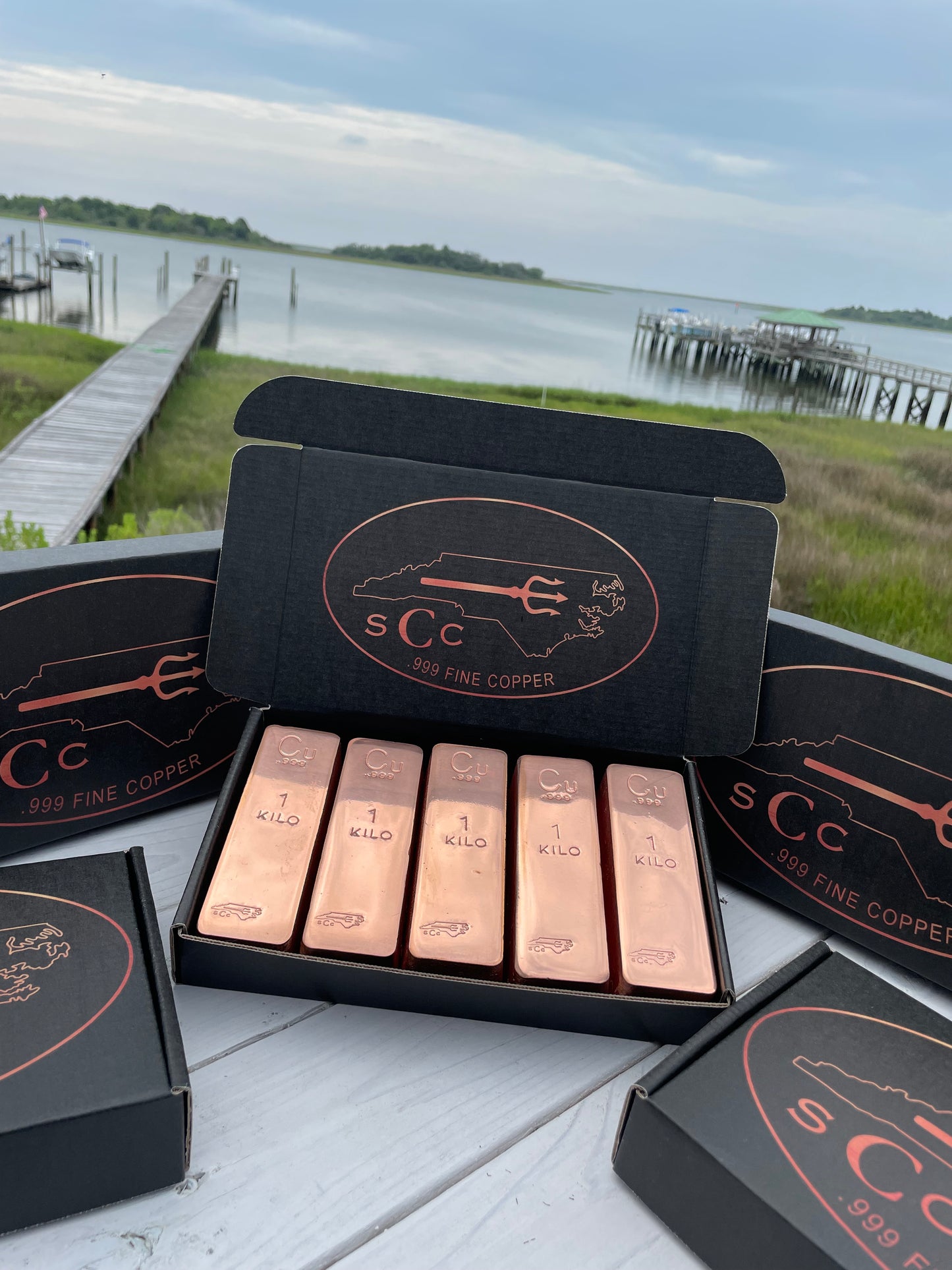 5 Pack Kilo Box .999 Handmade Copper Art Bullion