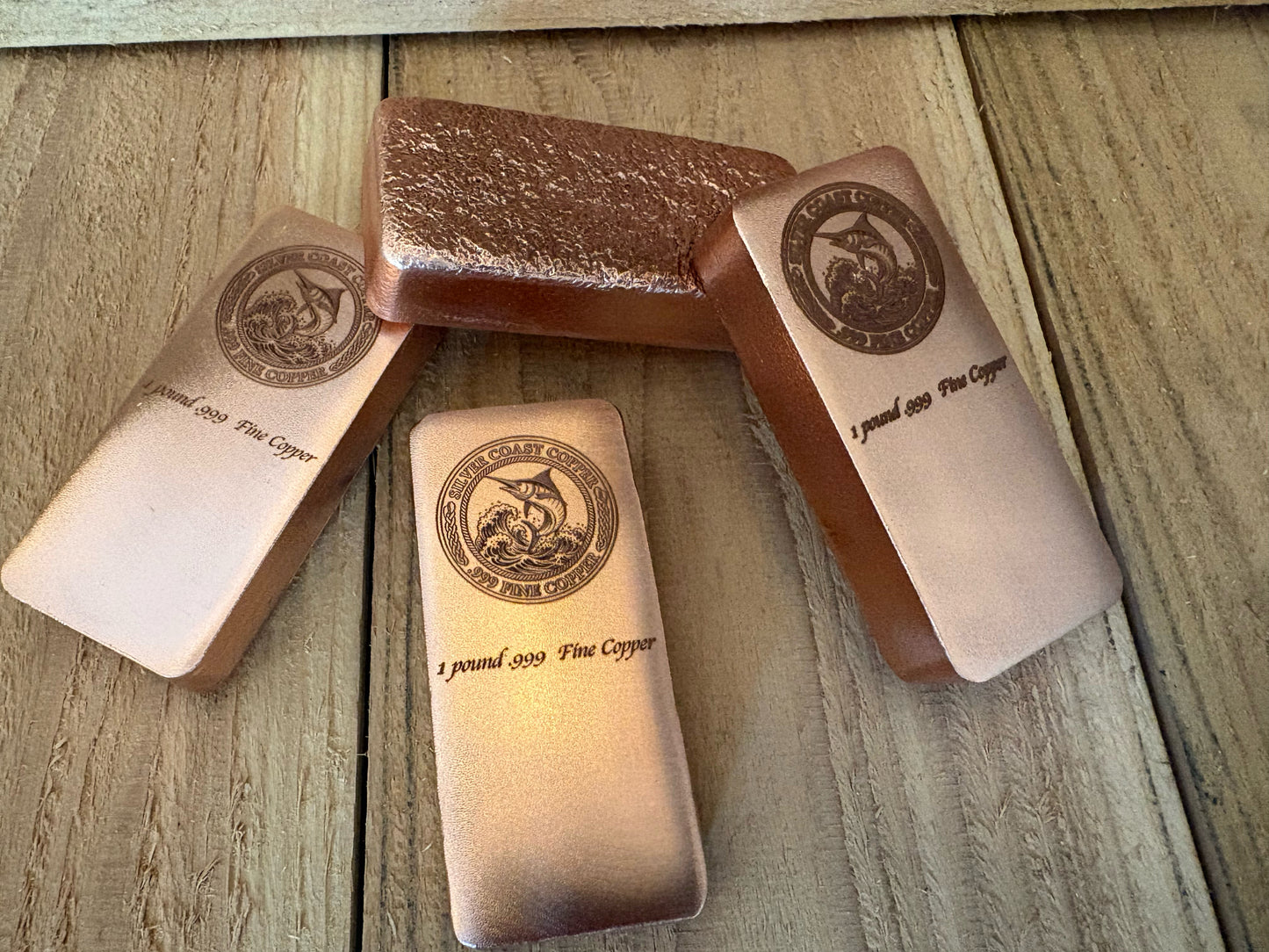 1 Pound .999 copper bar : Marlin Logo