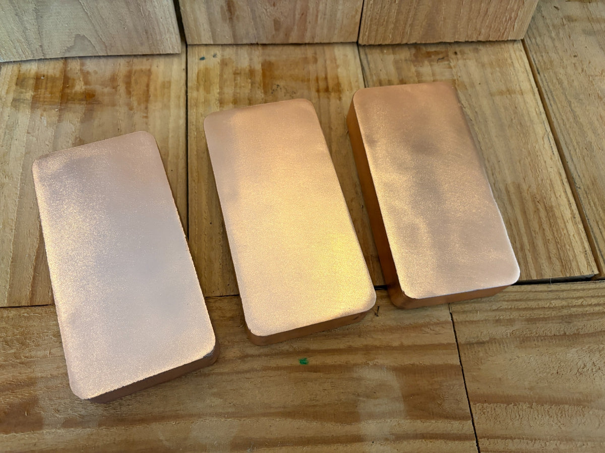 Blank satin finish 100 oz copper bars for personalized engraving