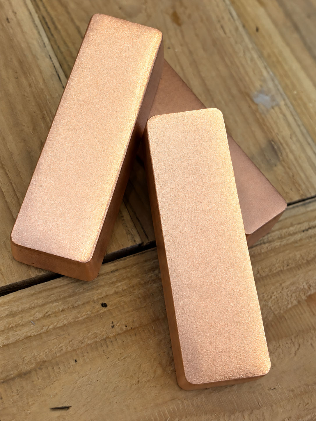 Blank satin finish 1 kilogram .999 fine copper bar for custom engraving