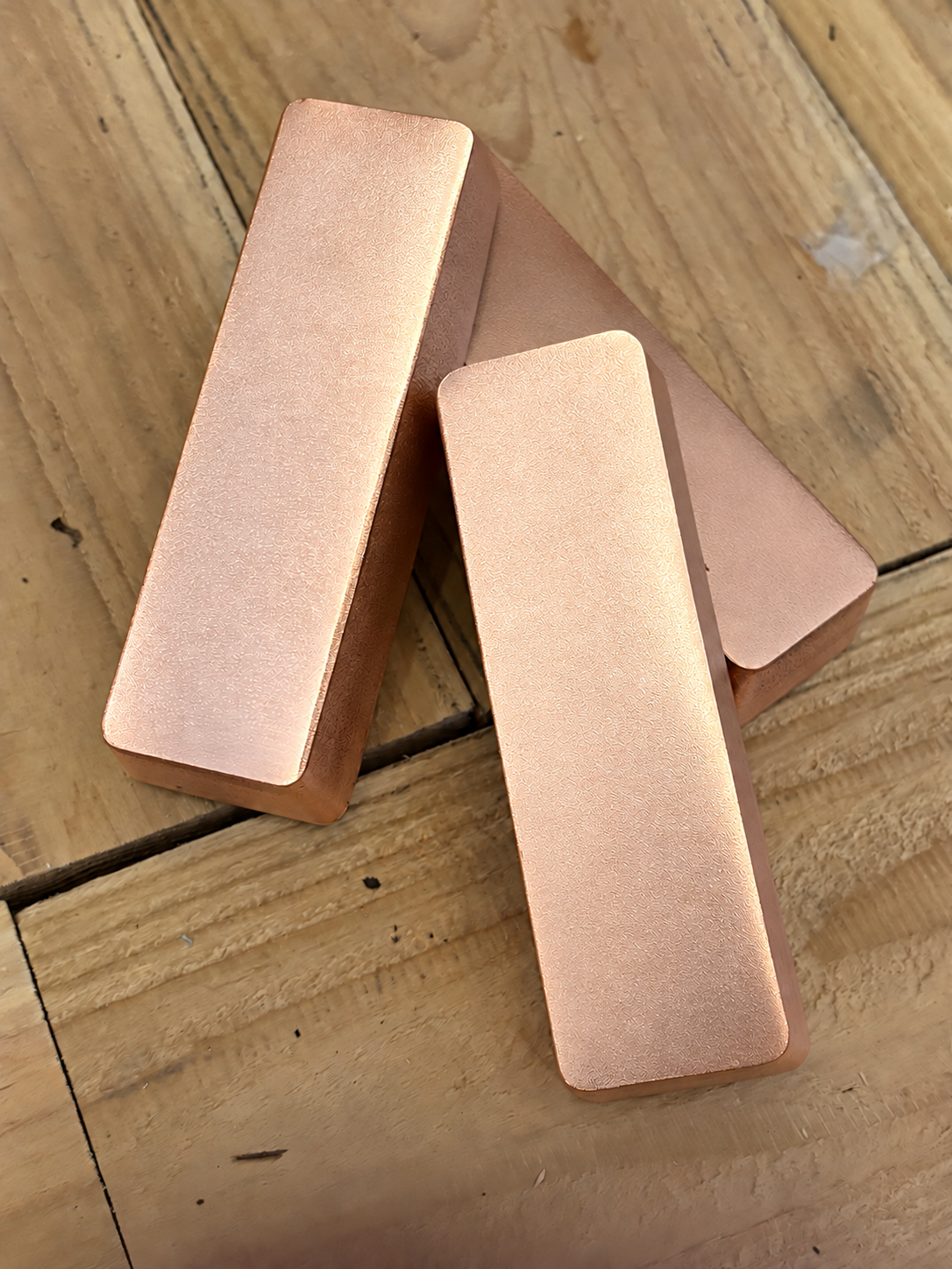 Blank satin finish 1 kilogram .999 fine copper bar for custom engraving