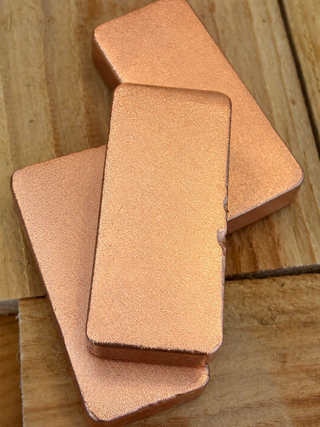 Blank 1 pound satin .999 fine copper bar for personalized engraving