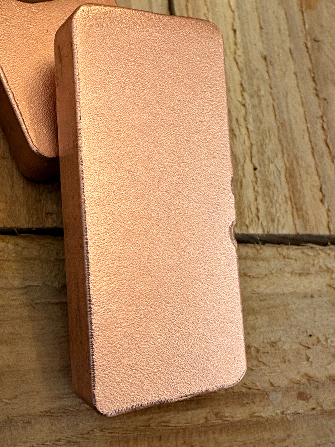 Blank 1 pound satin .999 fine copper bar for personalized engraving