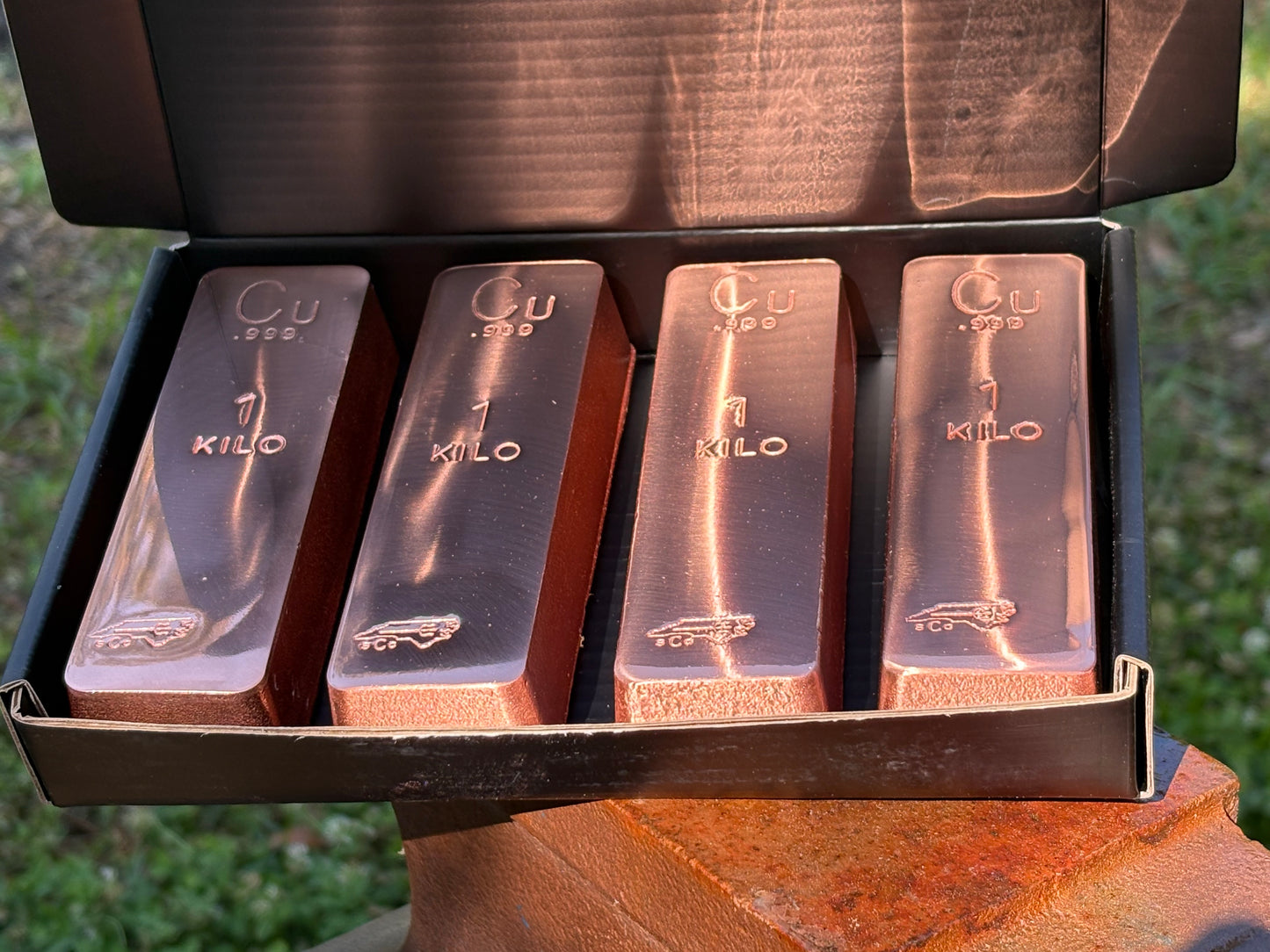 4-Pack Kilo Box - .999 Fine Copper Bars | Hi Polish Face