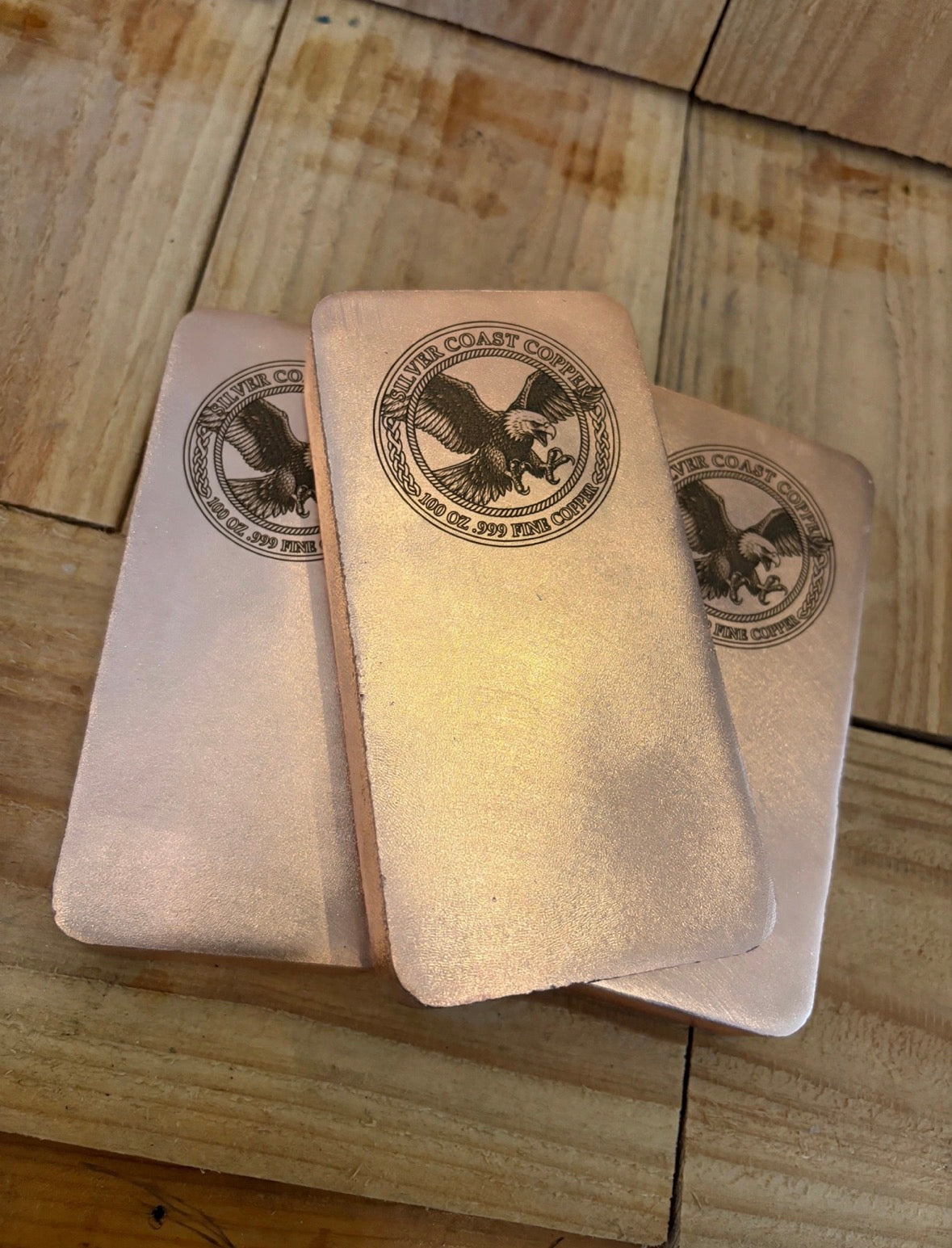 100 Oz .999 Fine Copper Bar - Eagle Engraved Satin Finish