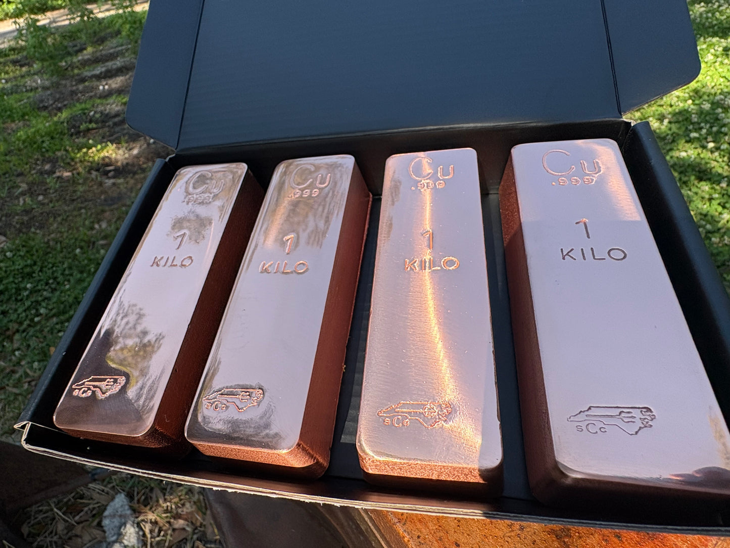 4-Pack Kilo Box - .999 Fine Copper Bars | Hi Polish Face