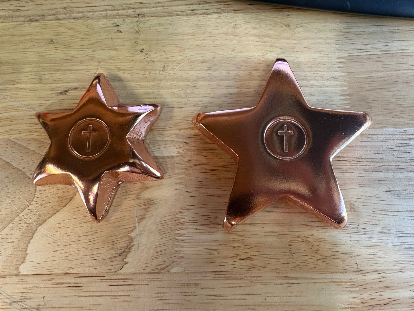 Medium .999 Copper High Polish Star with Cross