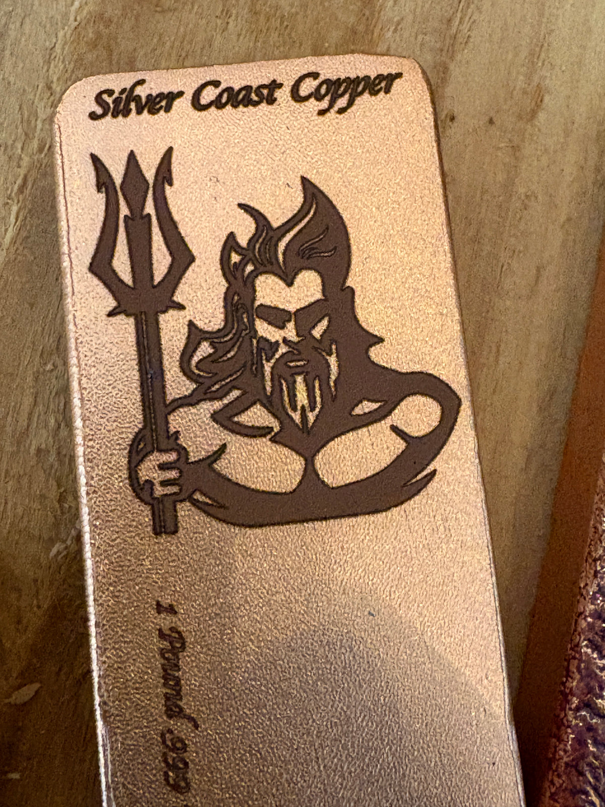 1 Pound Satin Finish Neptune Engraved