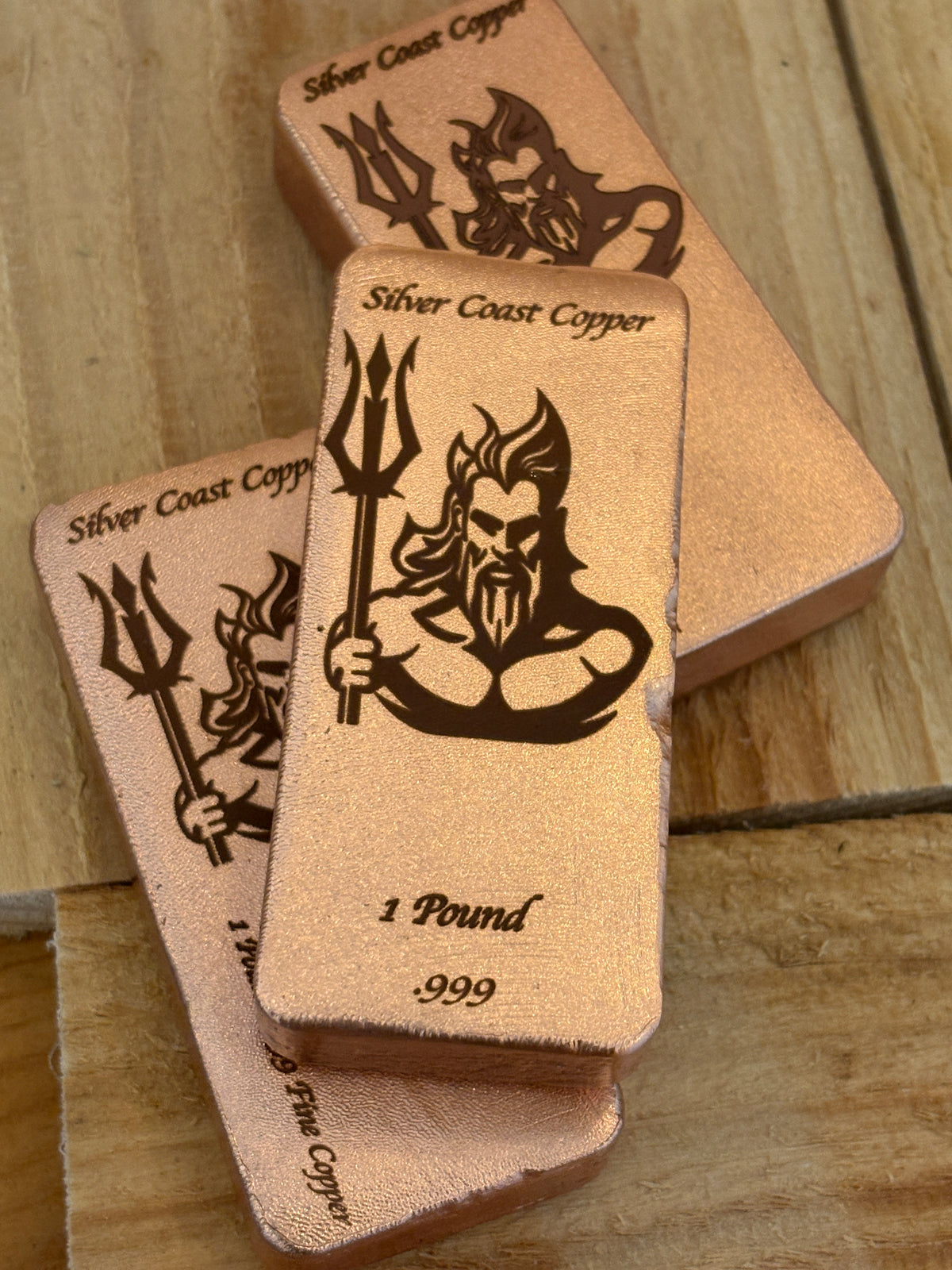 1 Pound Satin Finish Neptune Engraved