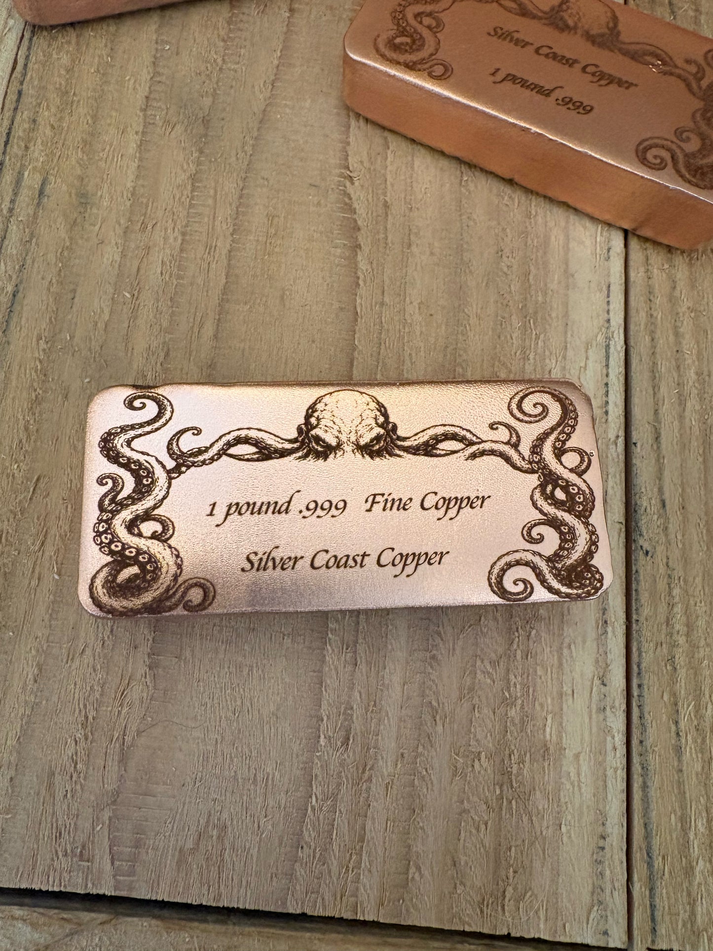 1 Pound Kraken .999 copper bar