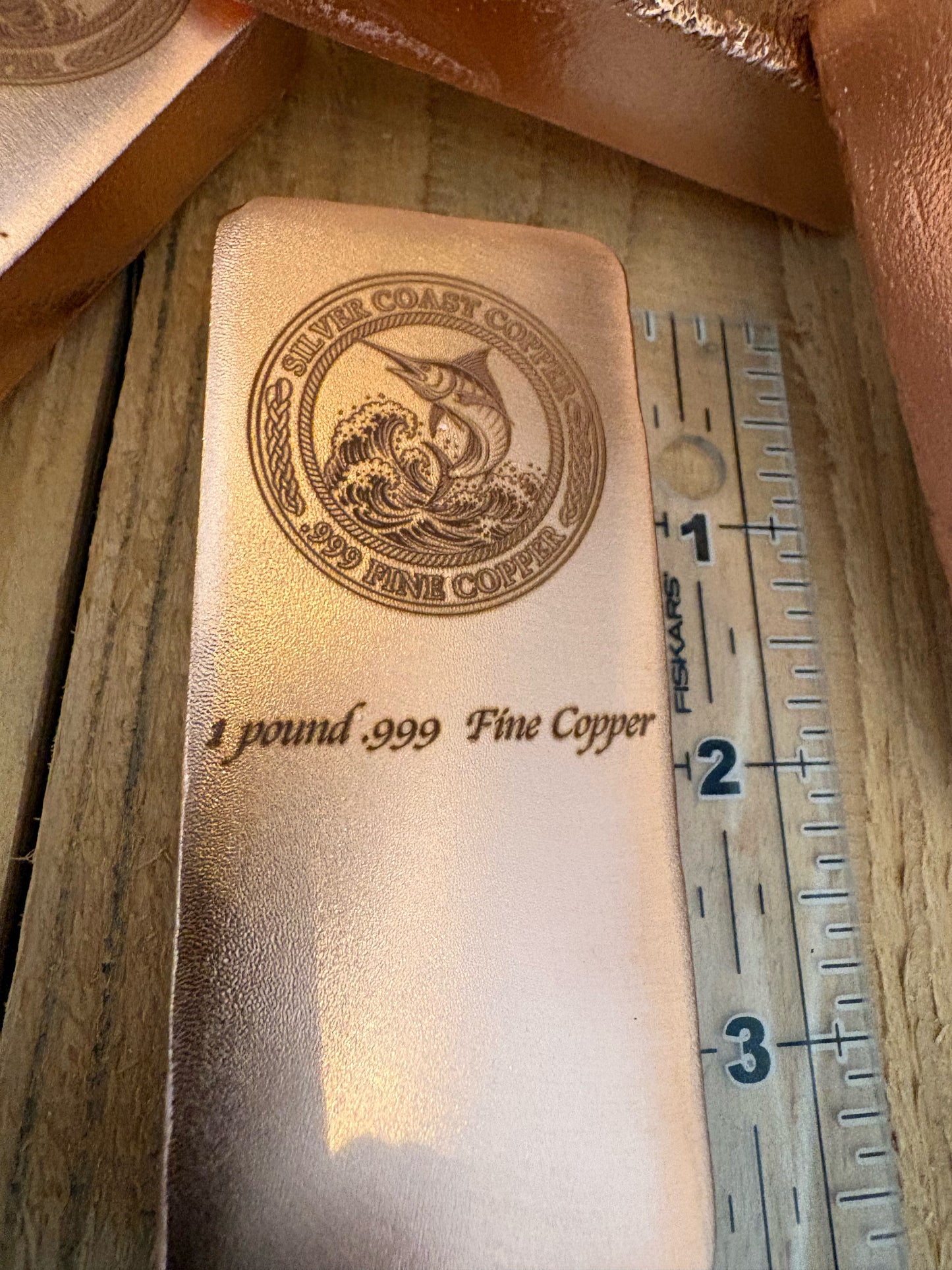 1 Pound .999 copper bar : Marlin Logo
