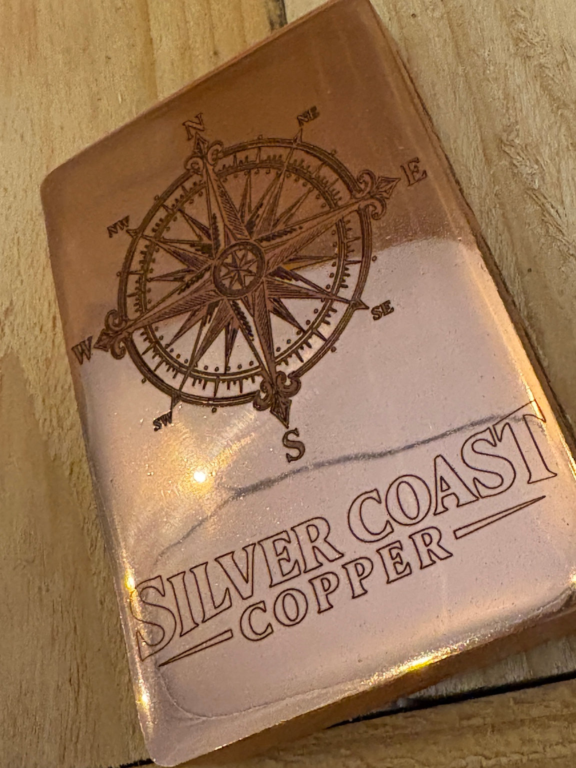 1 of 1 Compass Rose Prototype high polish 1 kilogram copper bar