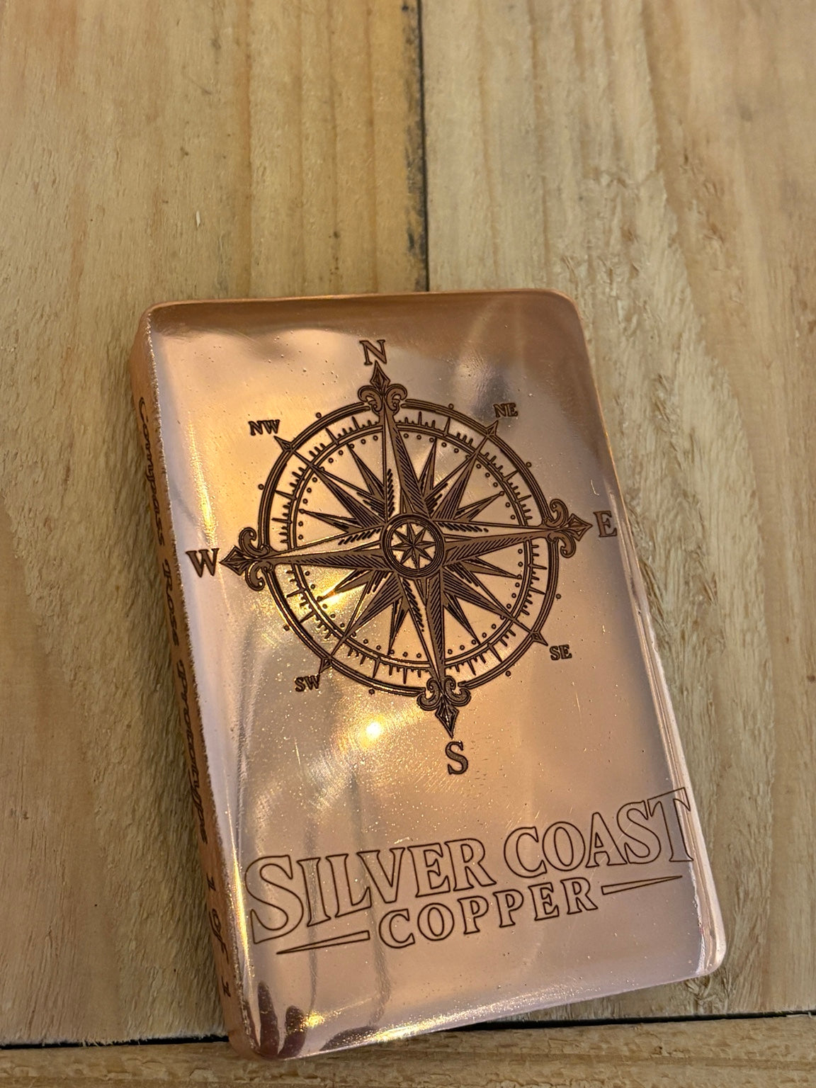 Compass Rose high polish 1 kilogram copper prototype