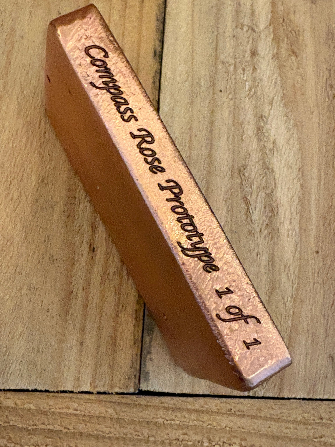 Compass Rose Prototype 1 of 1 edge engraving