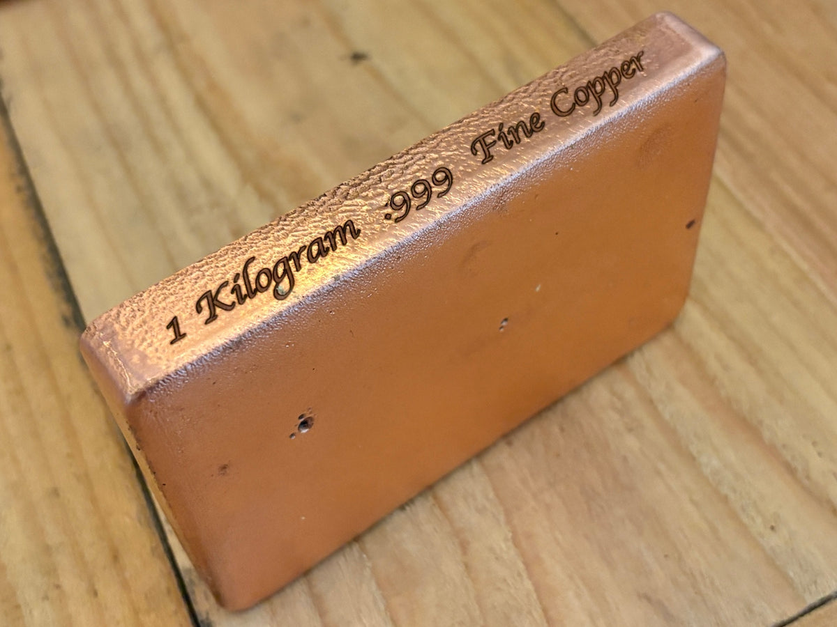 1 kilogram .999 fine copper edge engraving
