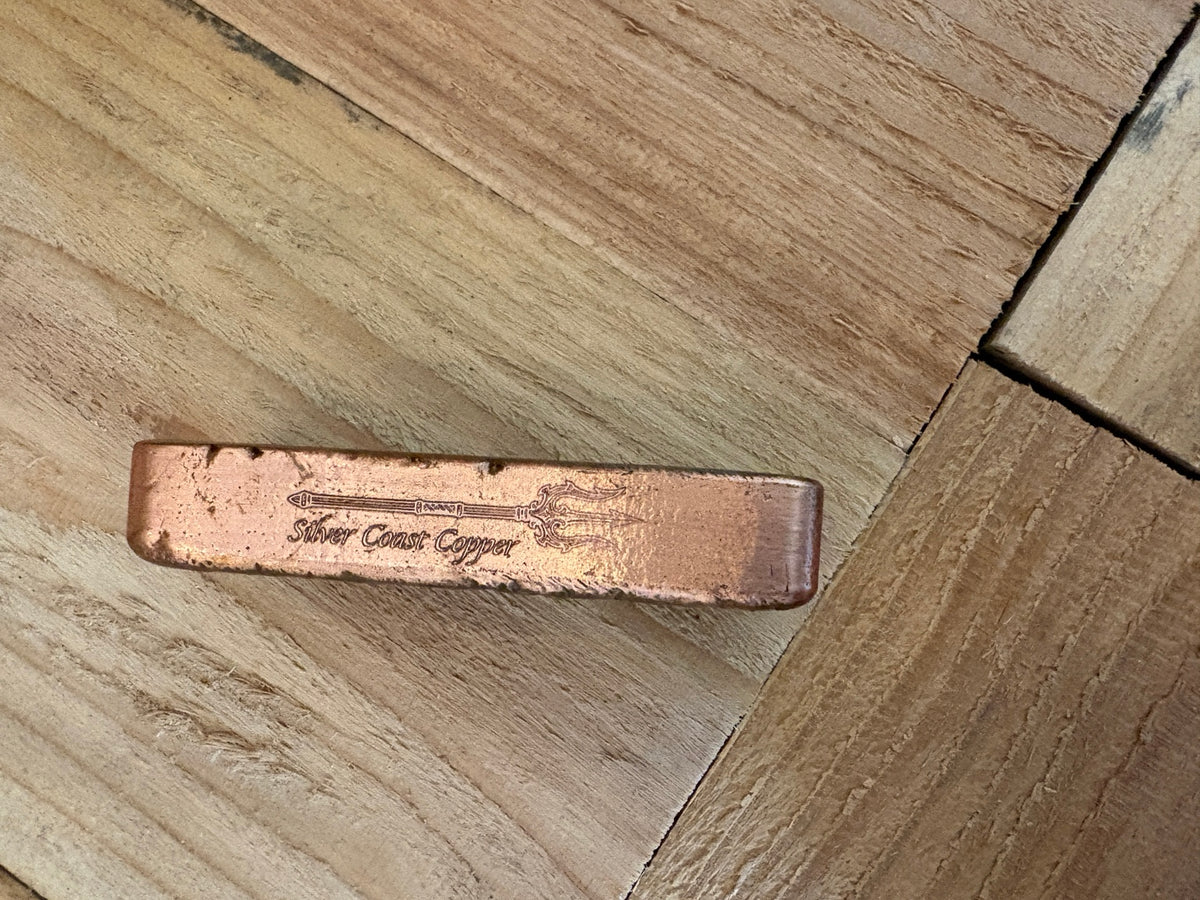 Neptune Refractor Prototype 1 pound copper bar side engraving