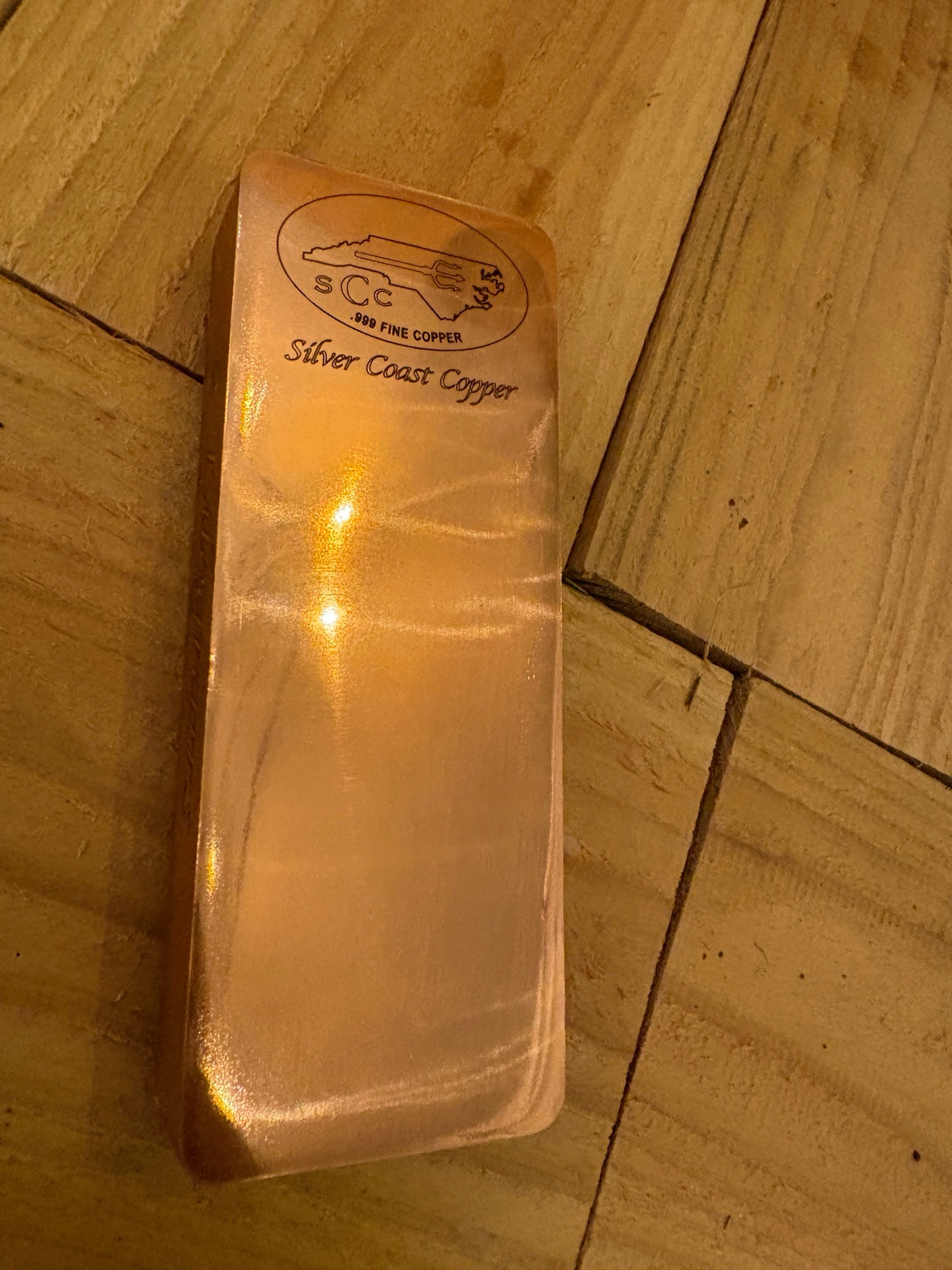 2 kilogram high polish copper bar