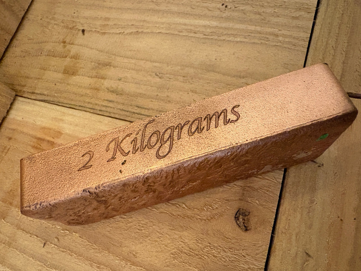 2 Kilograms edge engraving on copper bar